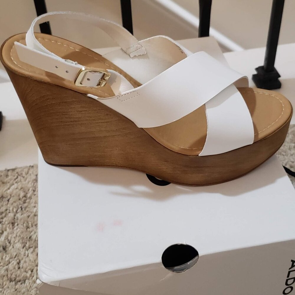 White Wedge Sandals